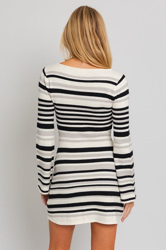 Belle Striped Sweater Dress sweater dress LE LIS 