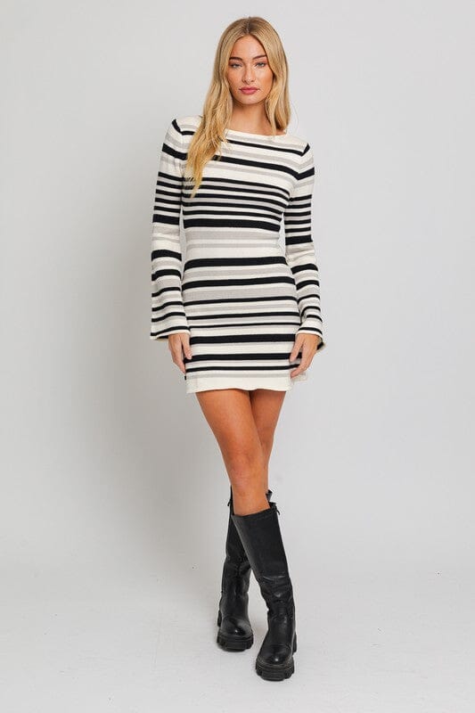 Belle Striped Sweater Dress sweater dress LE LIS 