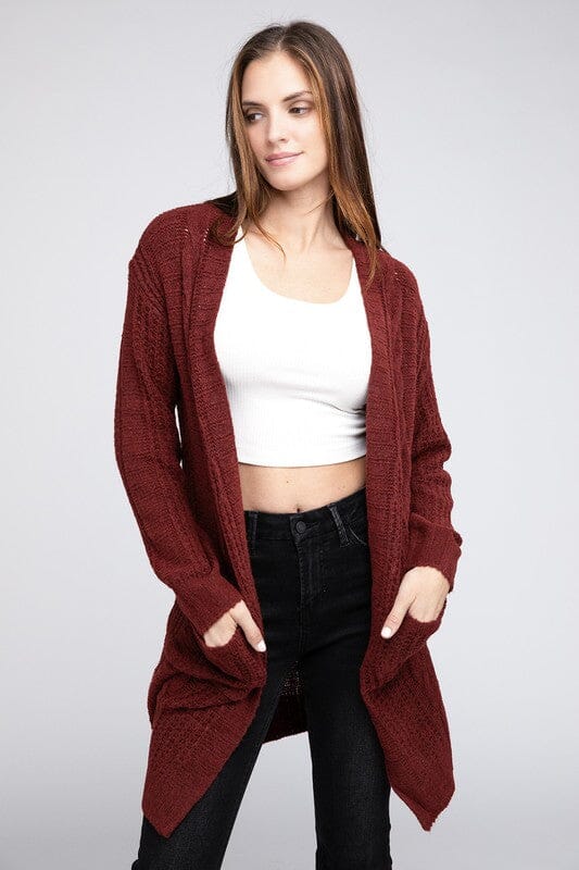 BIBI Twist Knitted Open Front Cardigan open cardigan BiBi MARSALA S 