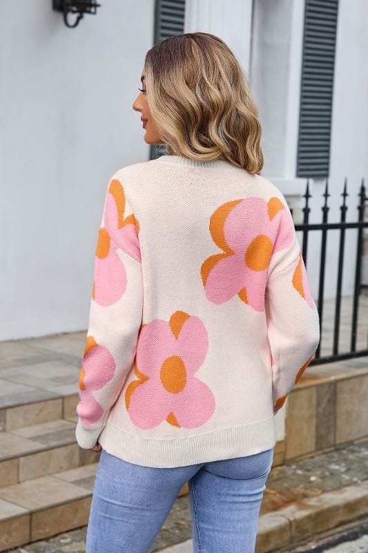 Big flower knit sweater Miss Sparkling 