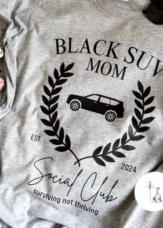 Black SUV Mom Graphic Tee mom graphic tee Poet Street Boutique 