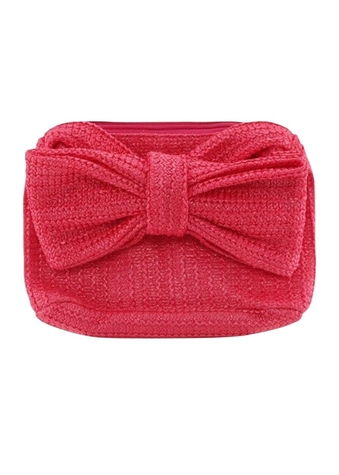 Bow Accent Straw Clutch Bag Bow style clutch Poet Street Boutique 