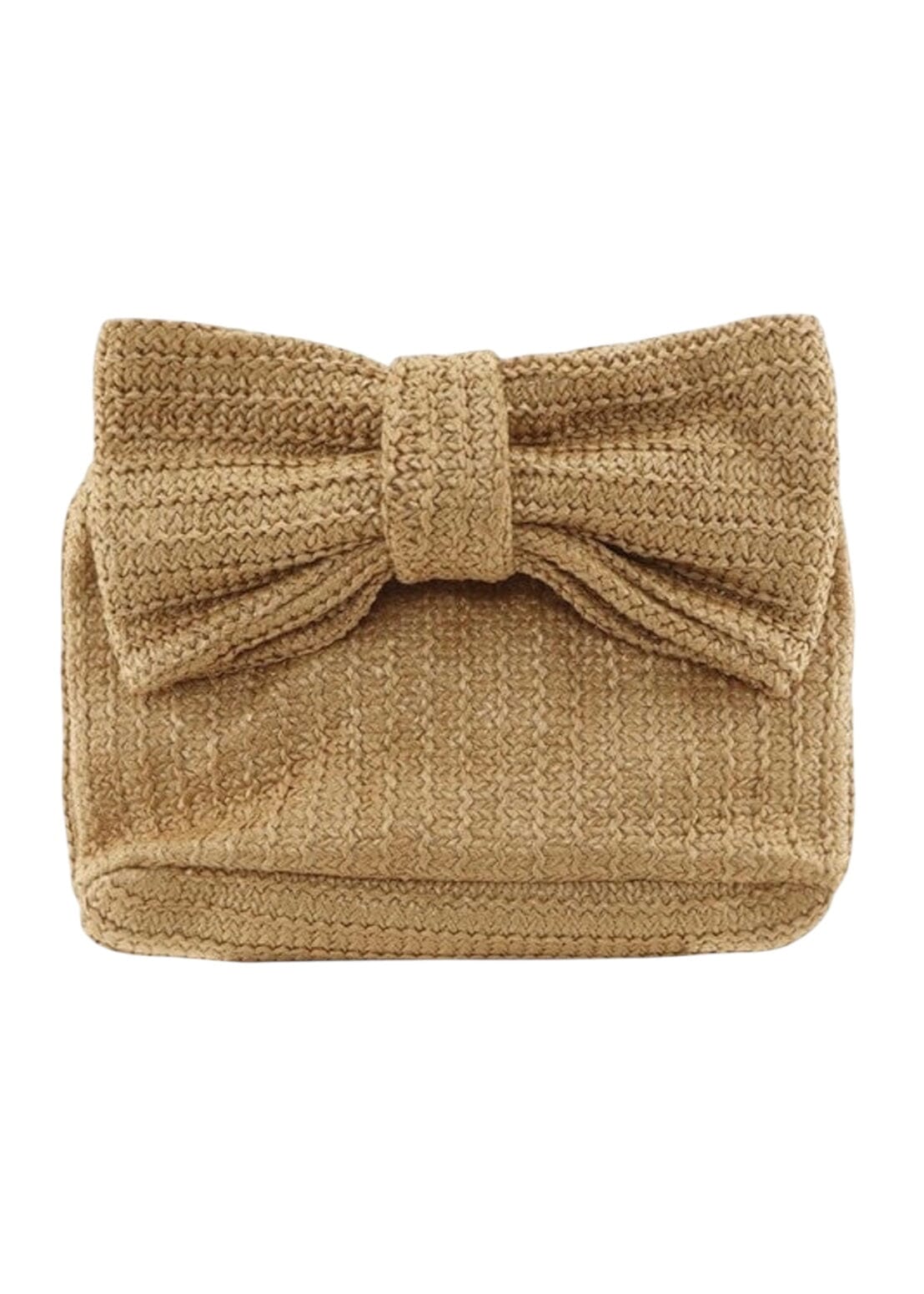 Bow Accent Straw Clutch Bag Bow style clutch Poet Street Boutique 