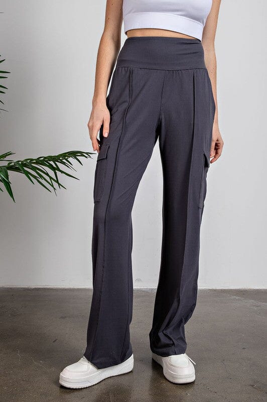 Tall Charcoal Tie Front Cargo Pants, Tall