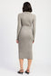 BUTTONED LONG SLEEVE CABLE KNIT DRESS Emory Park 