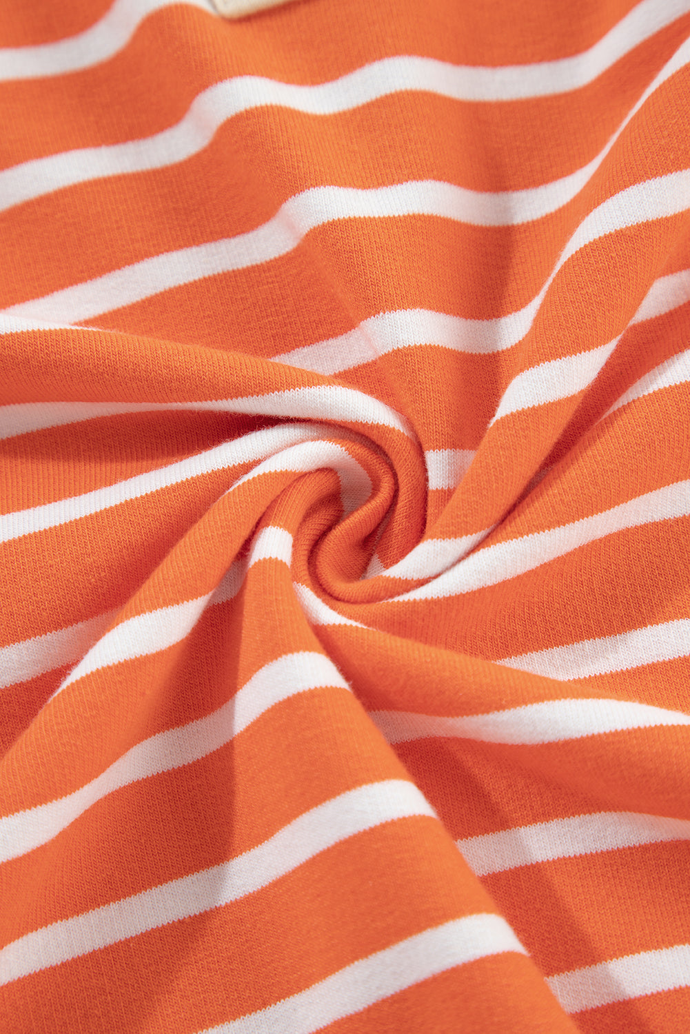 Orange Stripe Collared Drop Shoulder Sweatshirt