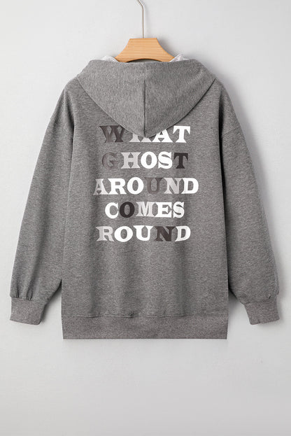 Halloween Ghost Graphic Print Oversize Hoodie