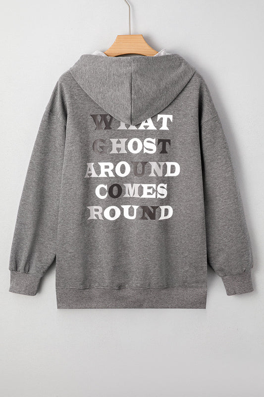 Halloween Ghost Graphic Print Oversize Hoodie
