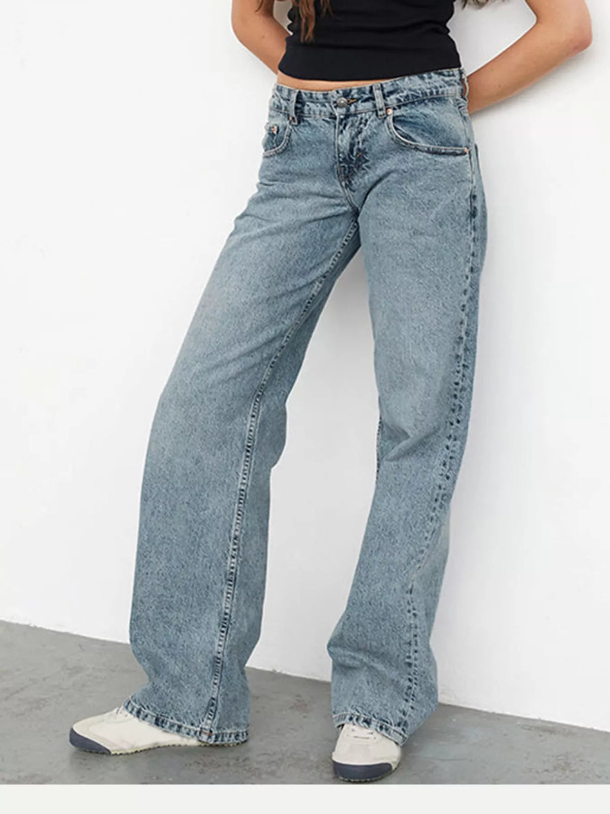 Vintage Wash Low-Rise Wide-Leg Jeans - Poet Street Boutique