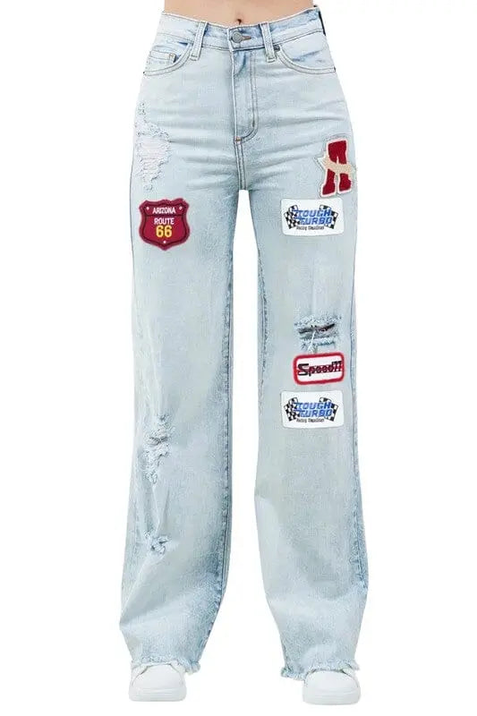 Charlotte Varsity Wide Leg Jean GJG Denim light wash 3