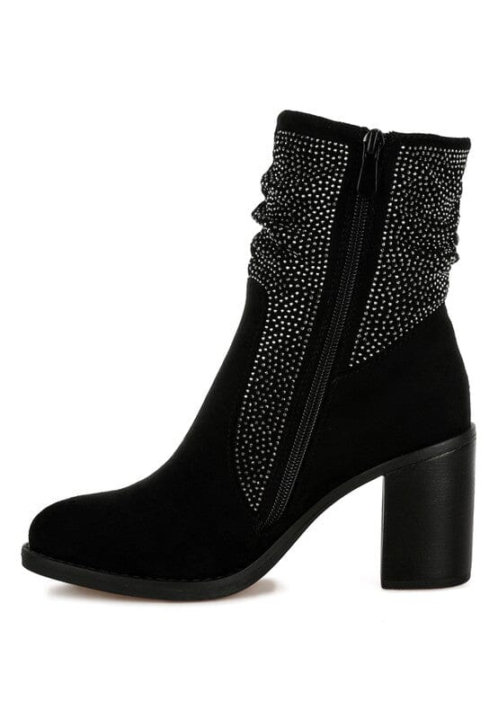 Chinar Rhinestone Studded Slouchy Ankle Boots Rag Company 