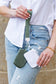 Clippable Dual Pouch Wristlet dual coin wristlet Poet Street Boutique Eucalyptus / White OneSize 