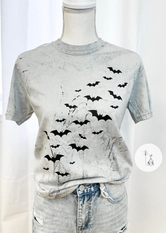 Color Blast Black Bats Graphic Tee graphic tee Poet Street Boutique colorblast Small 