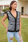 Color Block Stripe Button Up Sweater Vest button up striped sweater vest Charmo 