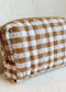 Color Parade Gingham Cosmetic Case Ellison and Young Brown OS 