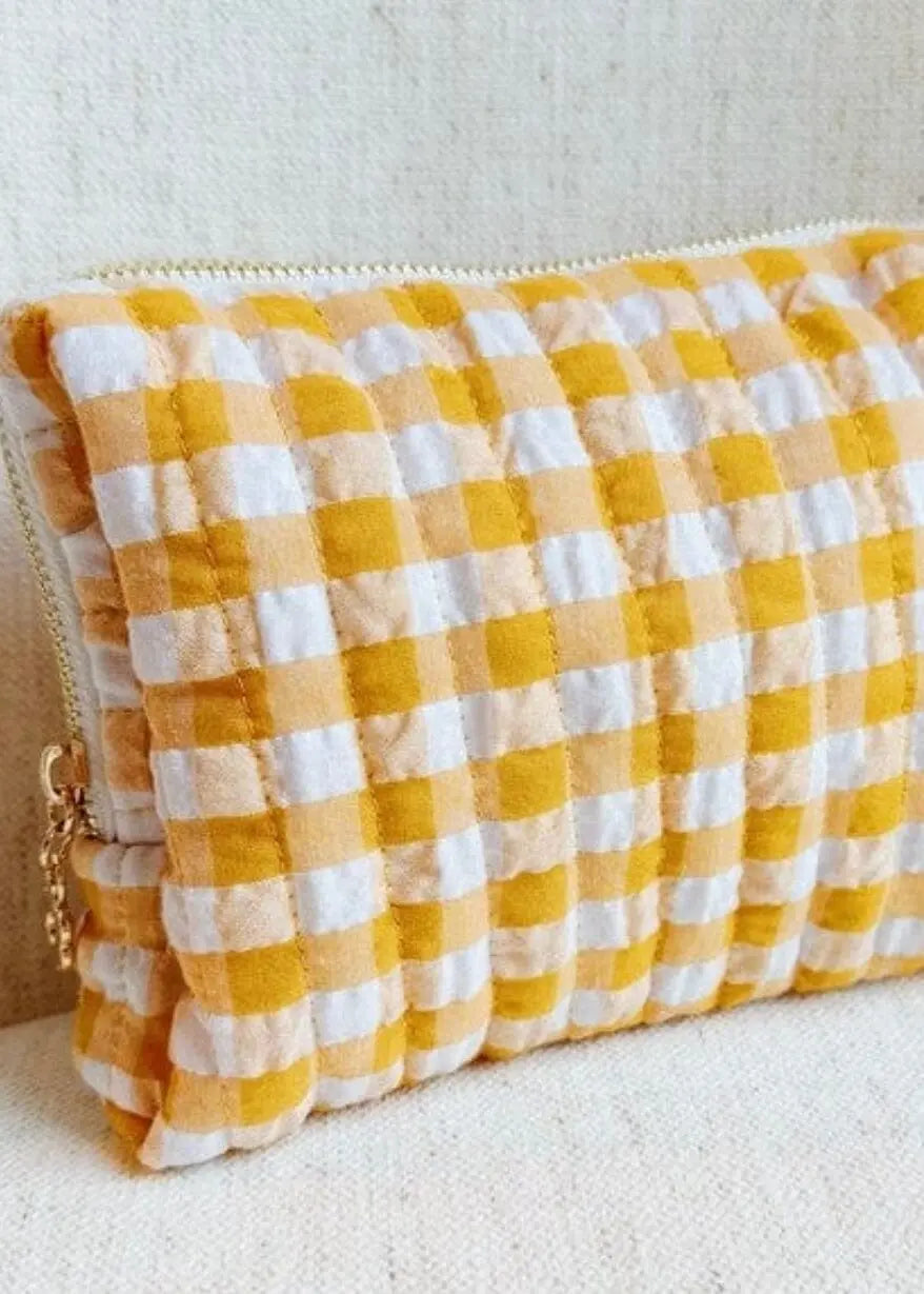 Color Parade Gingham Cosmetic Case Ellison and Young Orange OS 