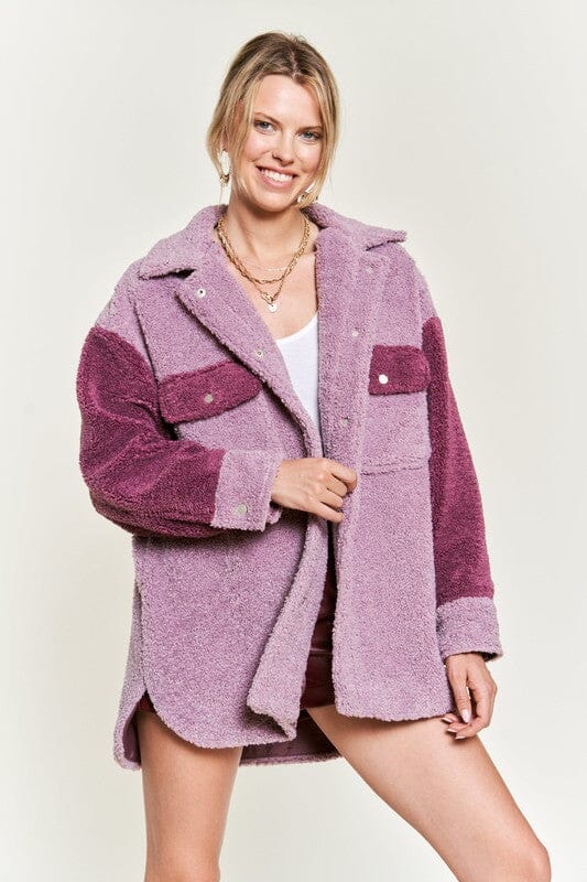 Colorblock sherpa jacket JJO5017 Jade By Jane 