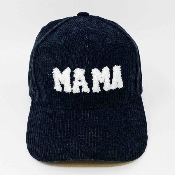 Corduroy Mama Ball Cap Mama baseball cap Poet Street Boutique Black OS 