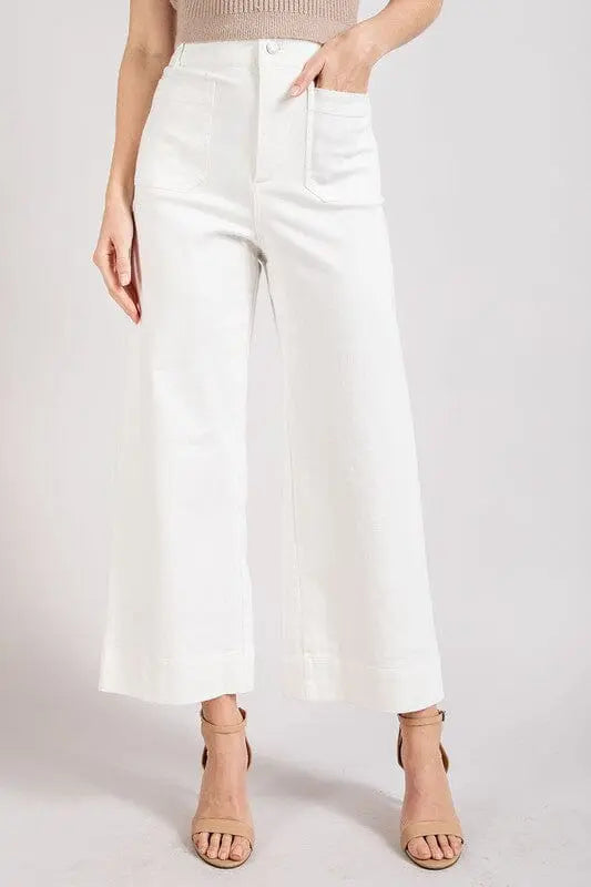 Cotton Breeze Soft Washed Wide Leg Pants cotton straight leg pant eesome 