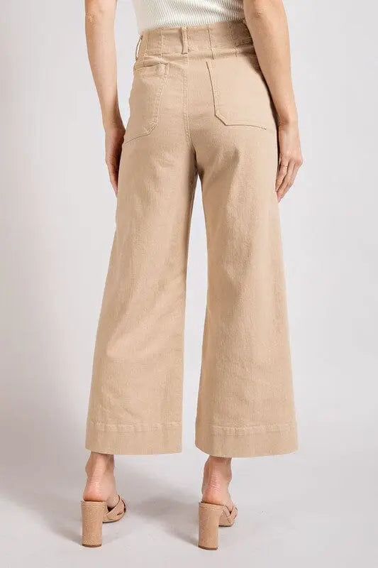 Cotton Breeze Soft Washed Wide Leg Pants cotton straight leg pant eesome 