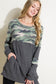 Cozy Camo Waffle Mixed Top waffle knit camo top Poet Street 