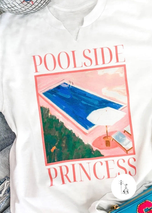 Cut V Poolside Princess Graphic Tee mom graphic tee Poet Street Boutique XL 