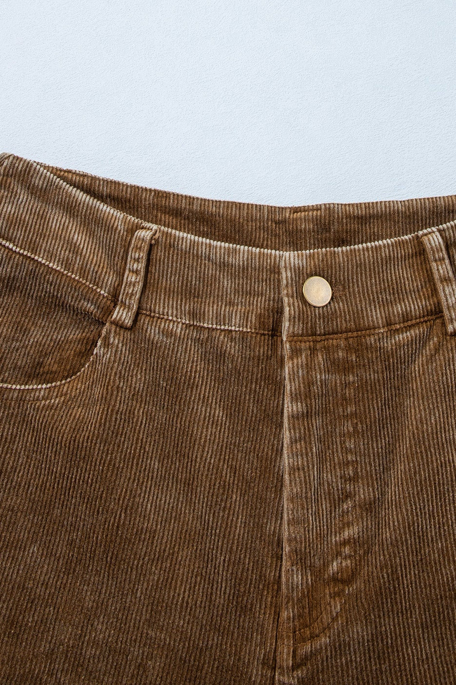 Solid Corduroy Mineral Washed Straight Leg Pants