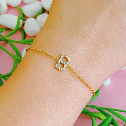 Dainty Sparkle Initial Bracelet Ellison and Young B OS 