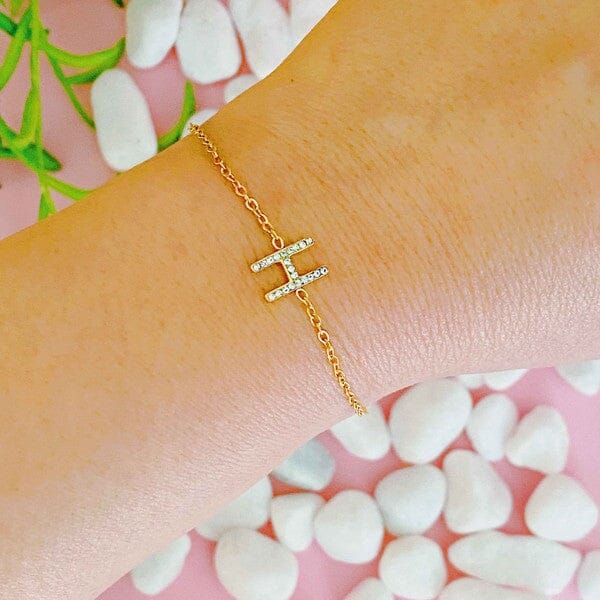 Dainty Sparkle Initial Bracelet Ellison and Young H OS 