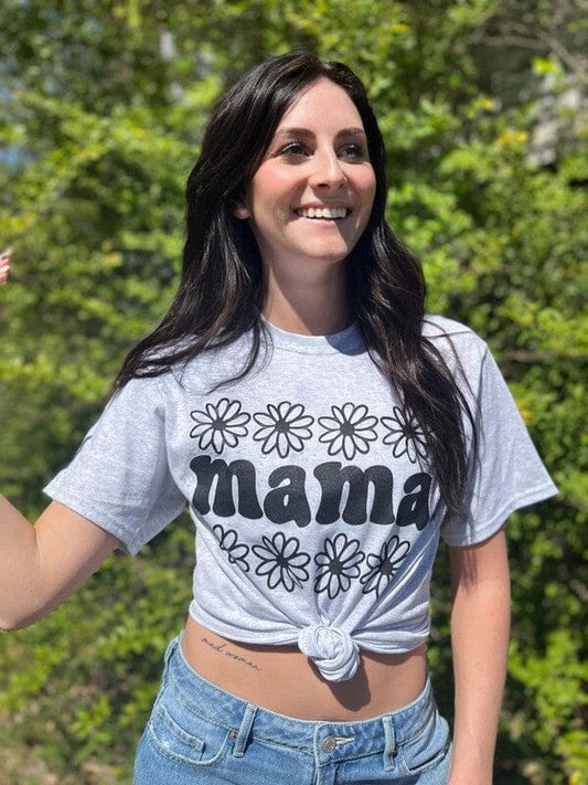 Daisy Mama Graphic Tee mama floral graphic tee Poet Street Boutique ash S 
