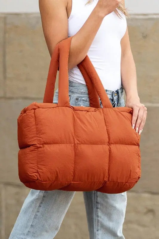 Daphne Puffer Tote puffer tote Poet Street Boutique Russet OneSize