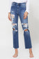 Distressed High Rise Ankle Relaxed Straight Jeans Flying Monkey CONGRATULATIONS 24 