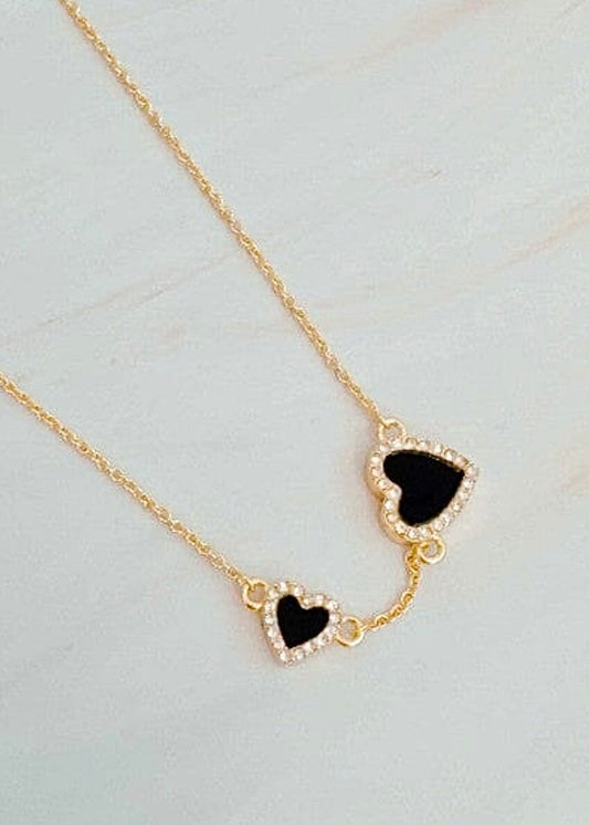 Double Hearts Many Loves Necklace heart necklace Poet Street Boutique 