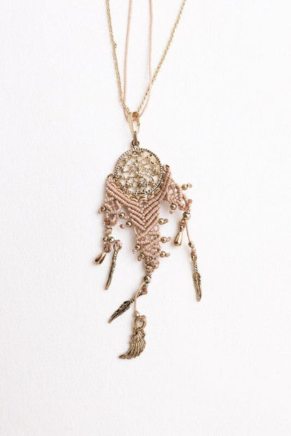 Dream Weave Medallion Necklace Leto Accessories Antique Gold One Size 