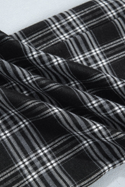 Plaid Frenchy Waist Wide Leg Pants