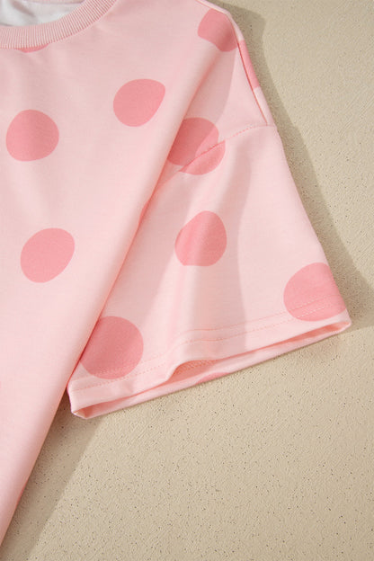 Polka Dot Tee & Drawstring Short Set