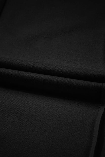 Black Cargo Pocket Drawstring High Waist Pants