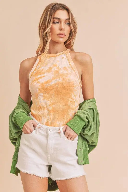 Edie Tie Dye Tank Aemi + Co TANGERINE M
