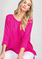 EE:Some Crew Neck Knit Sweater crewneck sweater eesome HOT PINK SM 