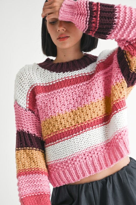 Emory Park Mock Neck Stripe Sweater sweater striped Emory Park 