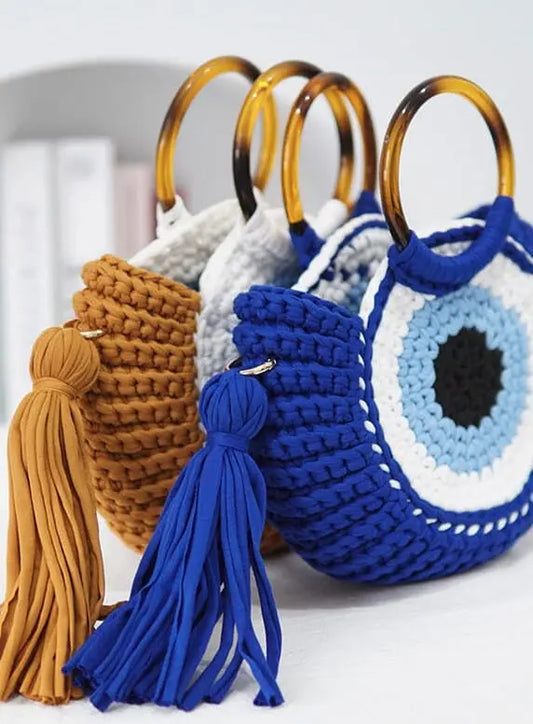 Evil Eye Crochet Handbag Miss Sparkling