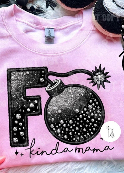 F Bomb Mama Graphic Tee graphic tee Poet Street Boutique Pink Small 