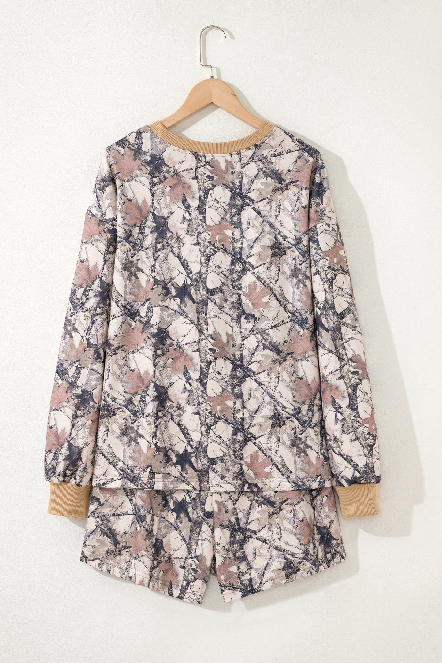Woodland Camo Long Sleeve Top & Short Set