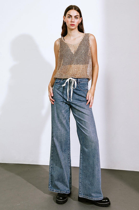 SHE'S A SWEET TALKER DENIM PANTS - Poet Street Boutique