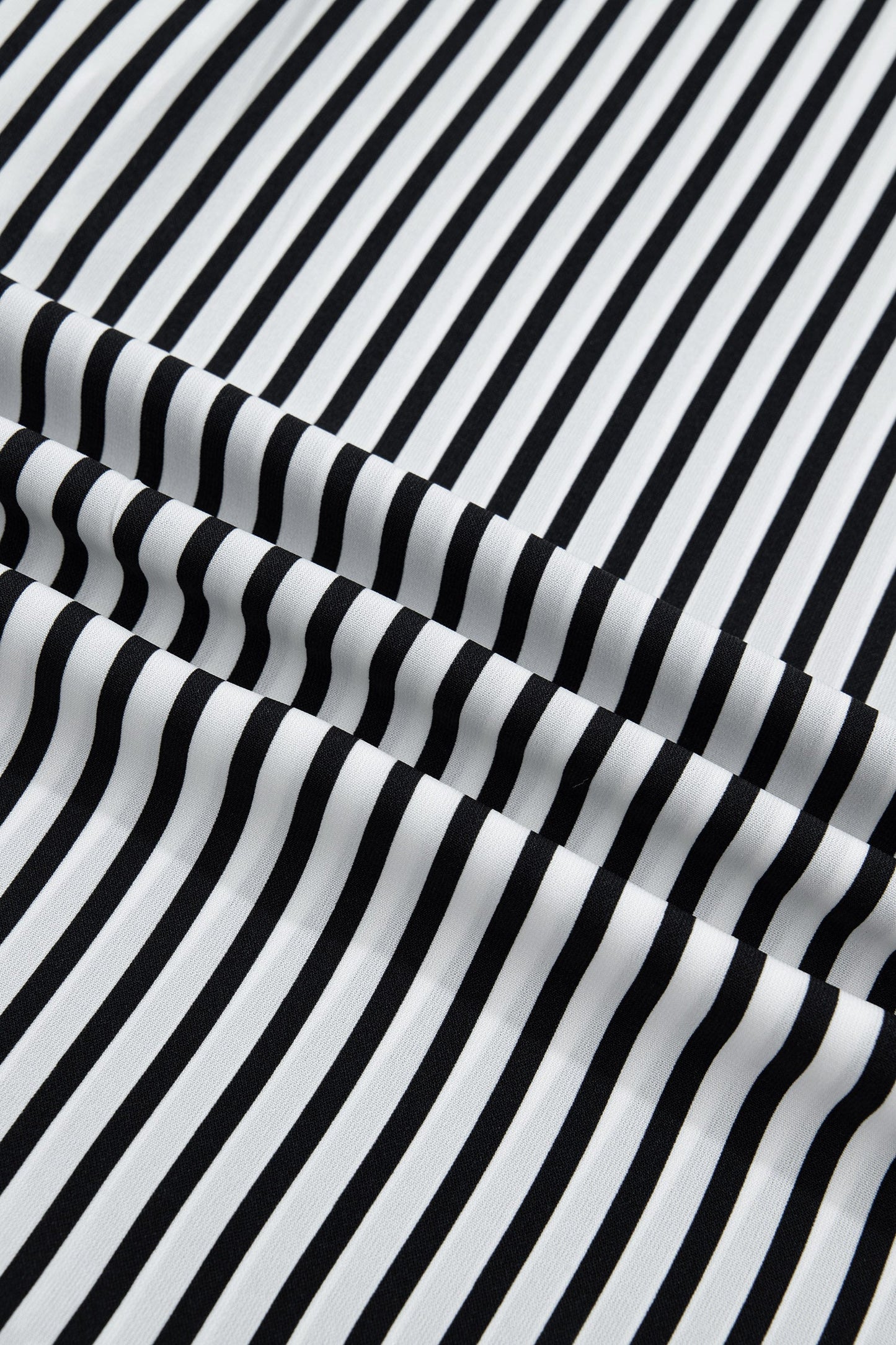 Black Stripe 3/4 Sleeve V-Neck Button Up Shirt