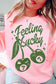 FEELIN LUCKY ST PATRICKS OVERSIZED SWEATSHIRT ALPHIA PINK S/M 