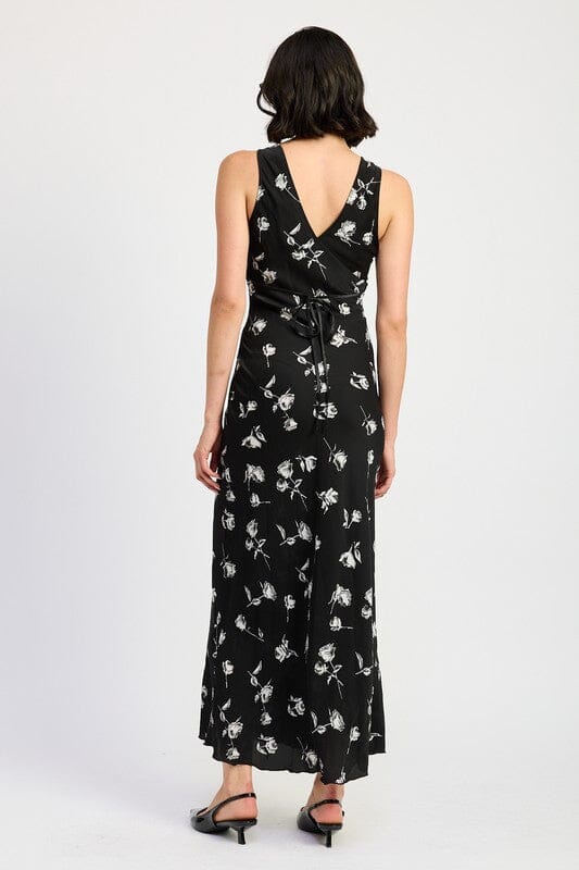 FLORAL V NECK MAXI DRESS Emory Park 