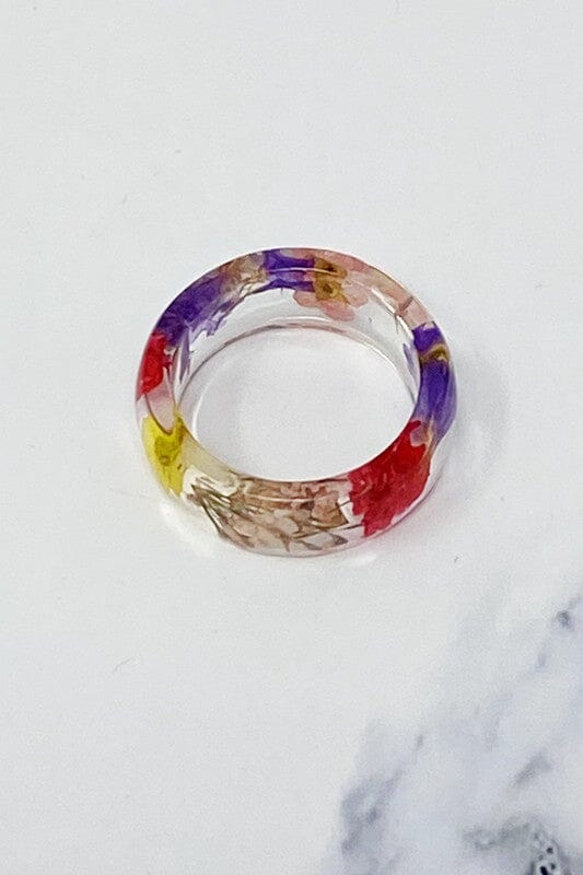 Flower Field Acrylic Ring Poet Street Boutique As Shown OS 
