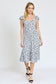 Flutter Sleeve Ditsy Floral Chevron Sundress EG fashion 