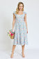 Flutter Sleeve Ditsy Floral Chevron Sundress EG fashion 